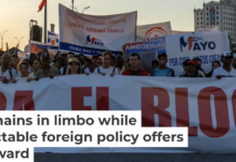 An International Workers’ Day demonstration on May 1, 2026, in Havana includes a protest of the ongoing U.S. blockade of oil to Cuba. Anadolu/Anadolu via Getty Images